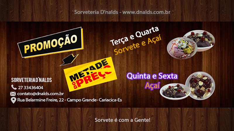 Sorveteria D'nalds - Açaiteria e Sorveteria em Campo Grande, Cariacica/ES - Foto 3