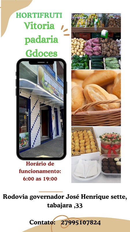 Hortifruti Vitória E Padaria Gdoces - Padaria em Tabajara, Cariacica/ES - Foto 2